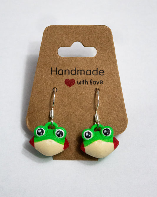 Orecchini Rana in Resina – Dipinti a Mano