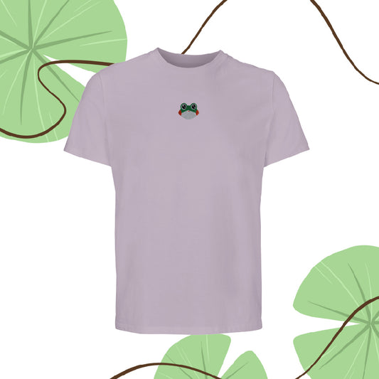 Cute Frog – T-Shirt Ricamata Unisex in Cotone Biologico 🌱🐸